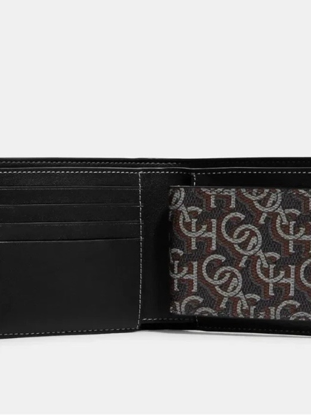 Coach Black Leather Monogram Bifold Wallet with Insert